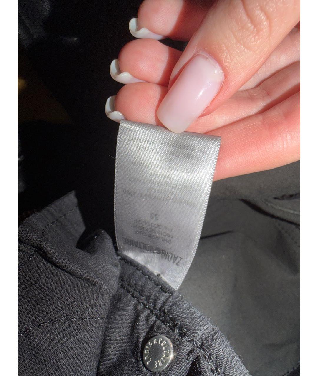 ZADIG & VOLTAIRE Черные кожаные брюки узкие, фото 5