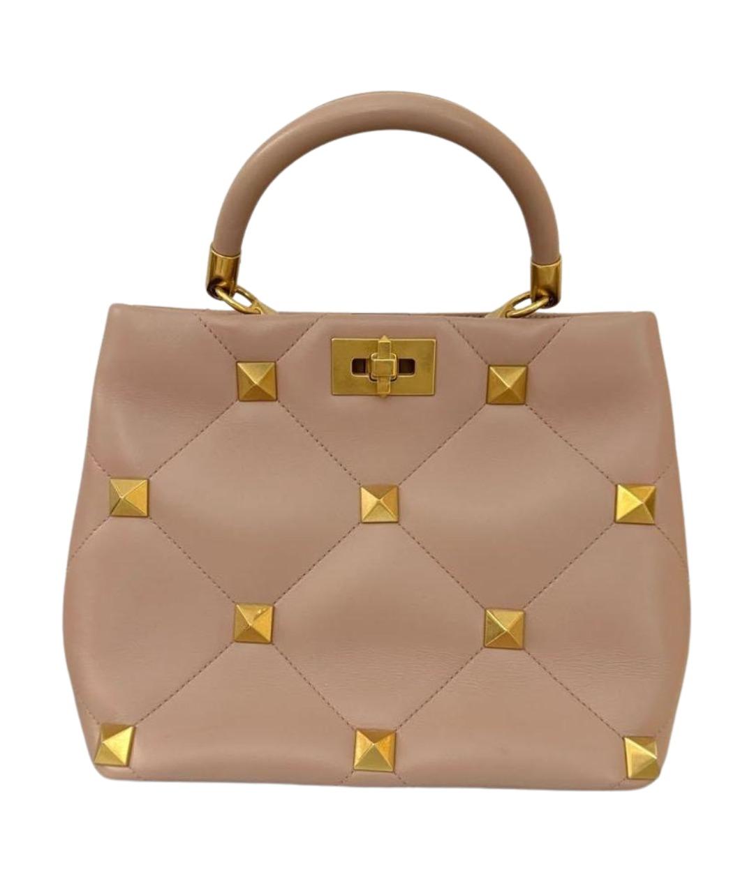 VALENTINO Бежевая кожаная сумка с короткими ручками, фото 1