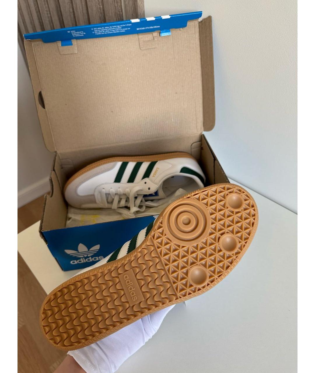 ADIDAS Зеленые кожаные кроссовки, фото 3