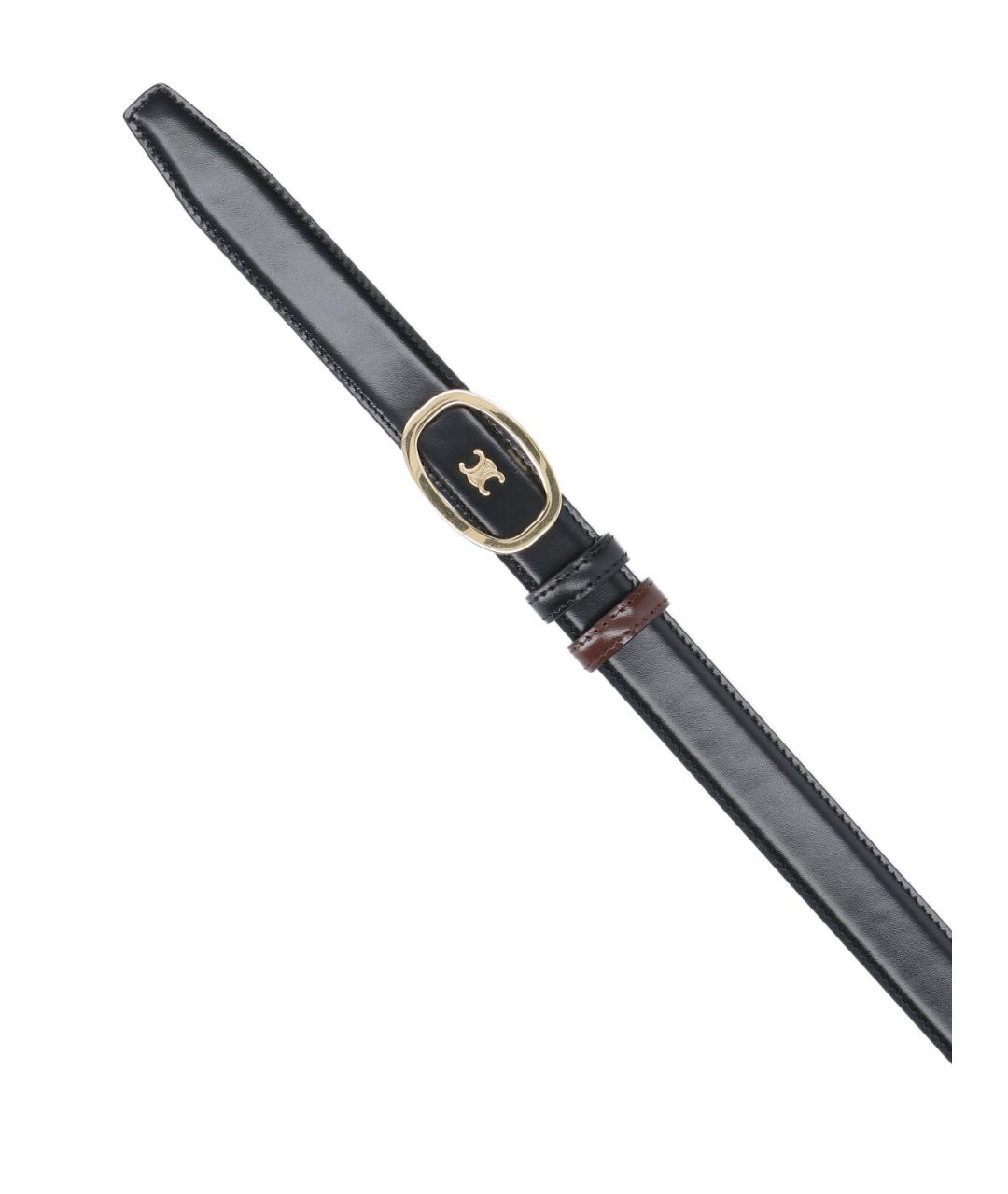 CELINE Черный кожаный ремень, фото 3