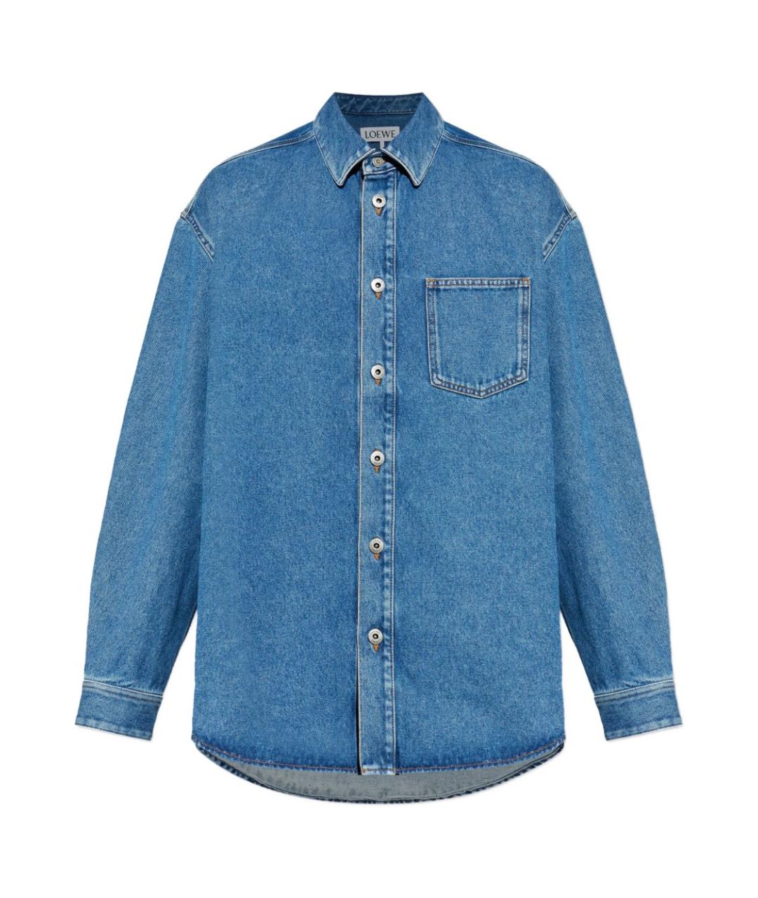 LOEWE Голубая хлопковая кэжуал рубашка, фото 1