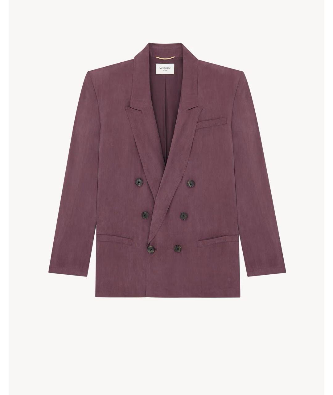 SAINT LAURENT Фиолетовый жакет/пиджак, фото 4