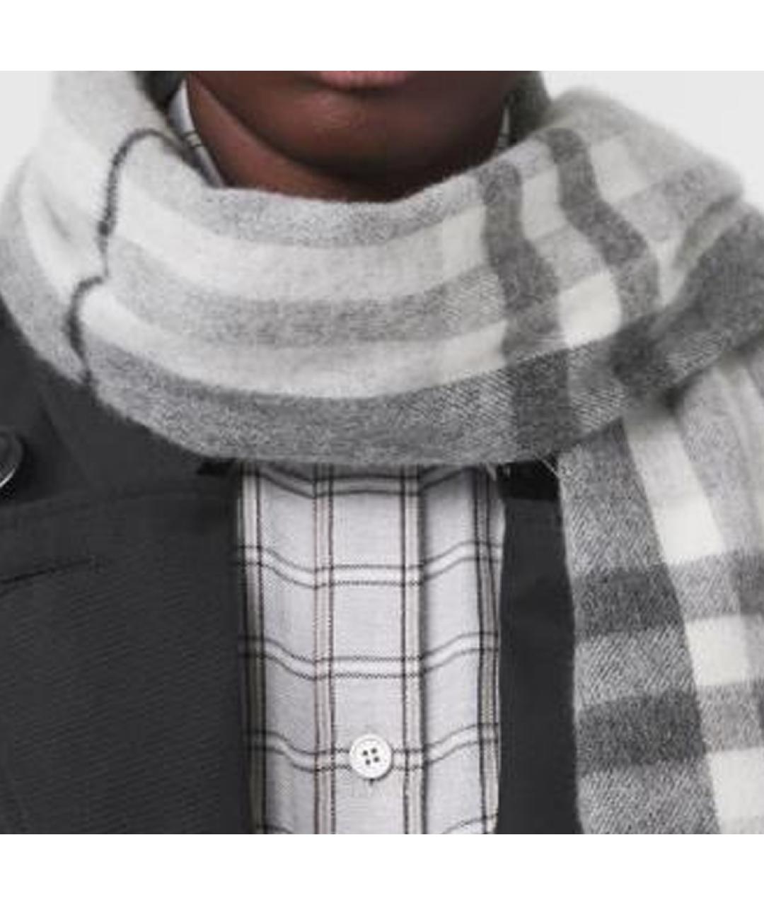 BURBERRY Серый шарф, фото 3