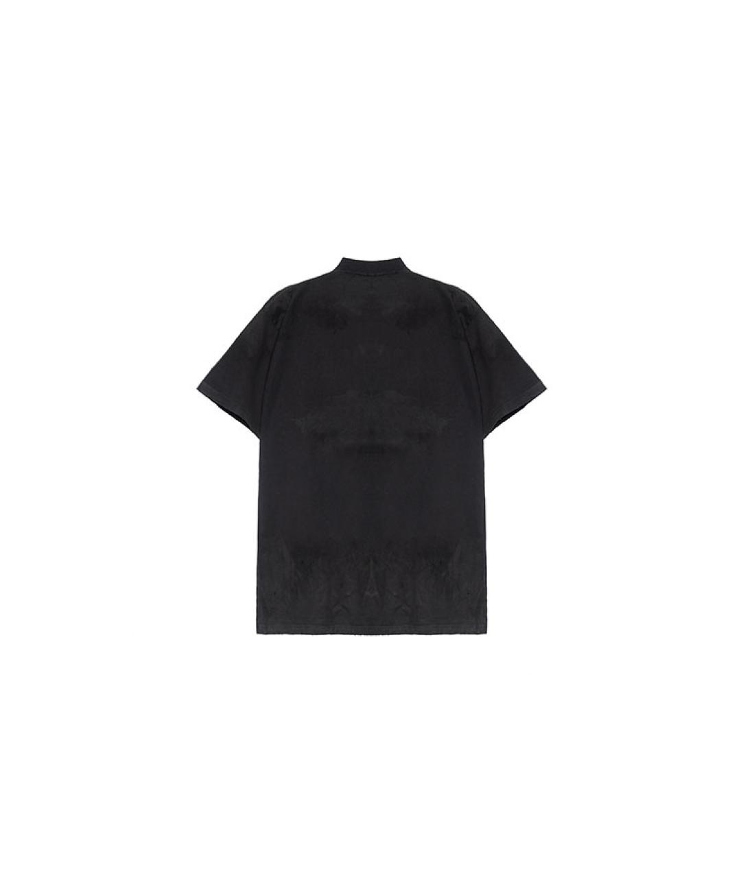 BALENCIAGA Черная хлопковая футболка, фото 2