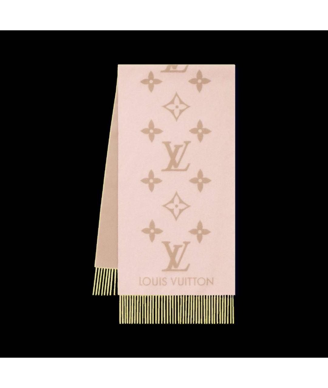 LOUIS VUITTON Розовый кашемировый шарф, фото 5