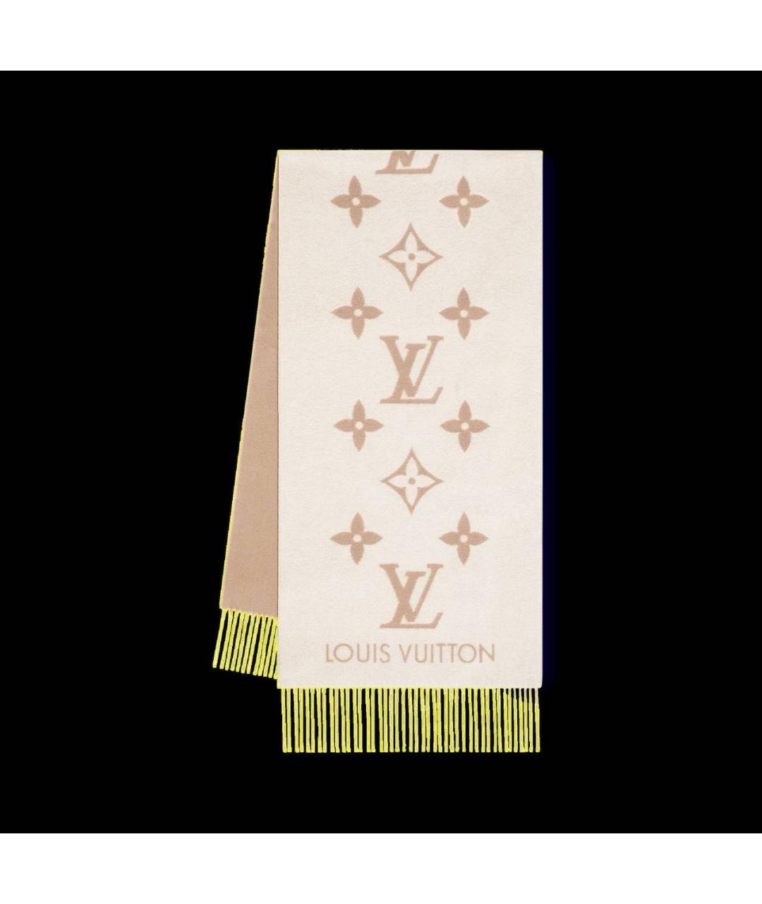 LOUIS VUITTON Бежевый кашемировый шарф, фото 5