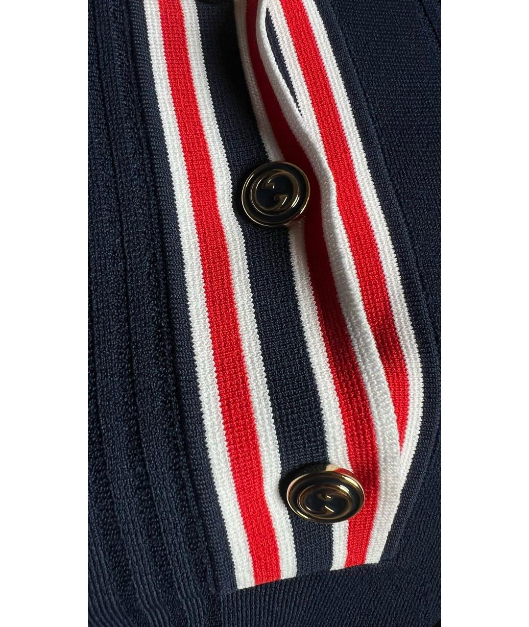 GUCCI Темно-синее вискозное повседневное платье, фото 4