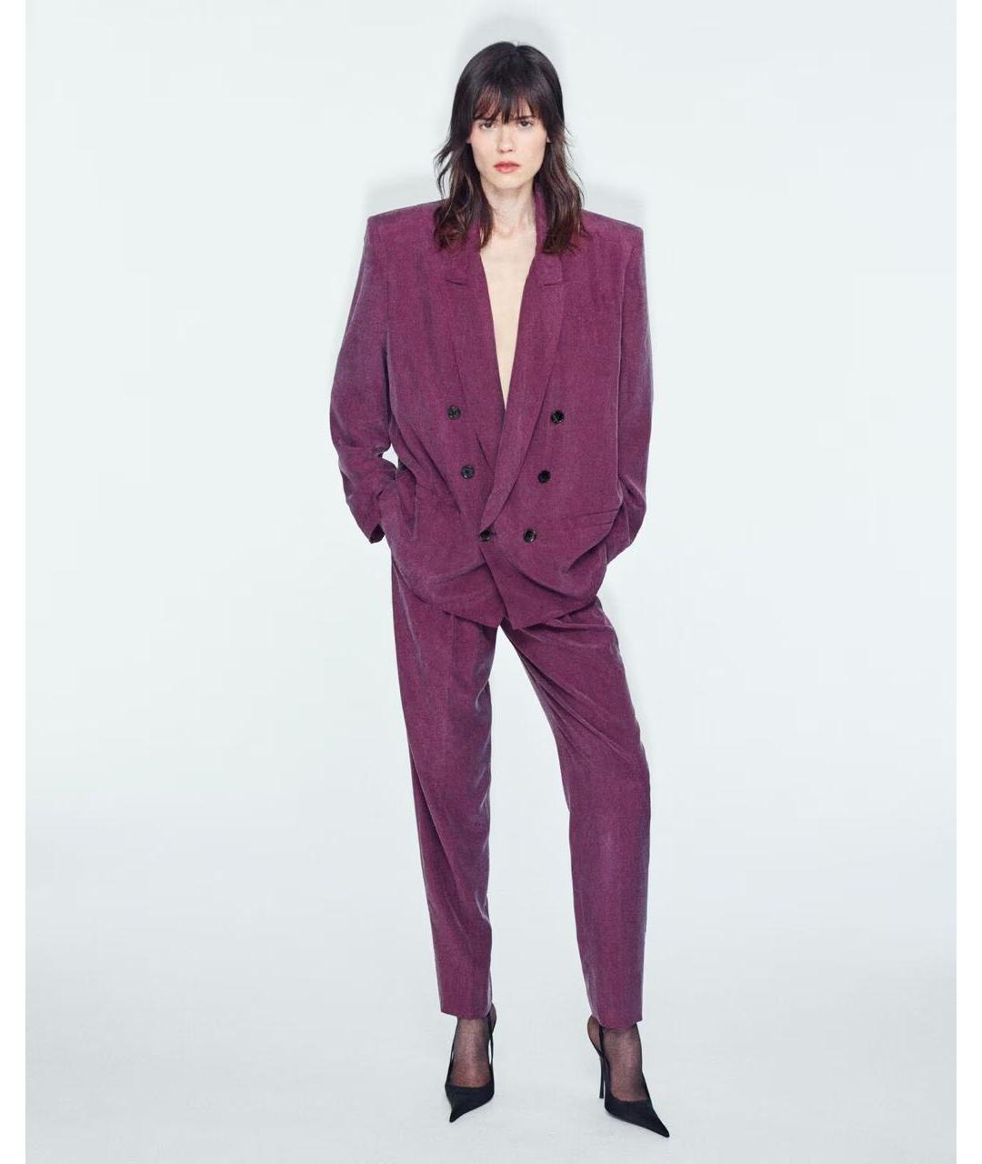 SAINT LAURENT Фиолетовые брюки узкие, фото 2