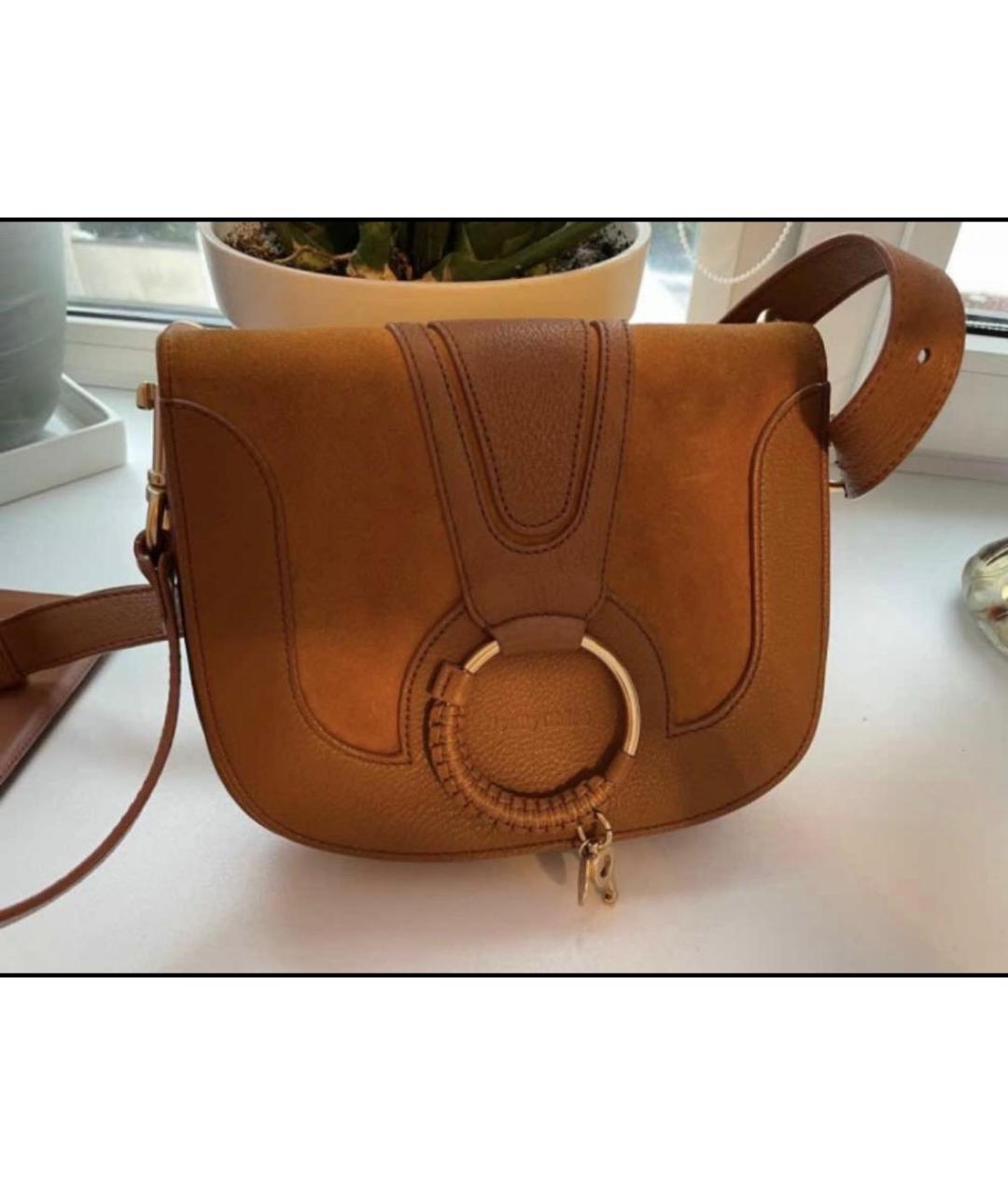 SEE BY CHLOE Горчичная замшевая сумка через плечо, фото 4