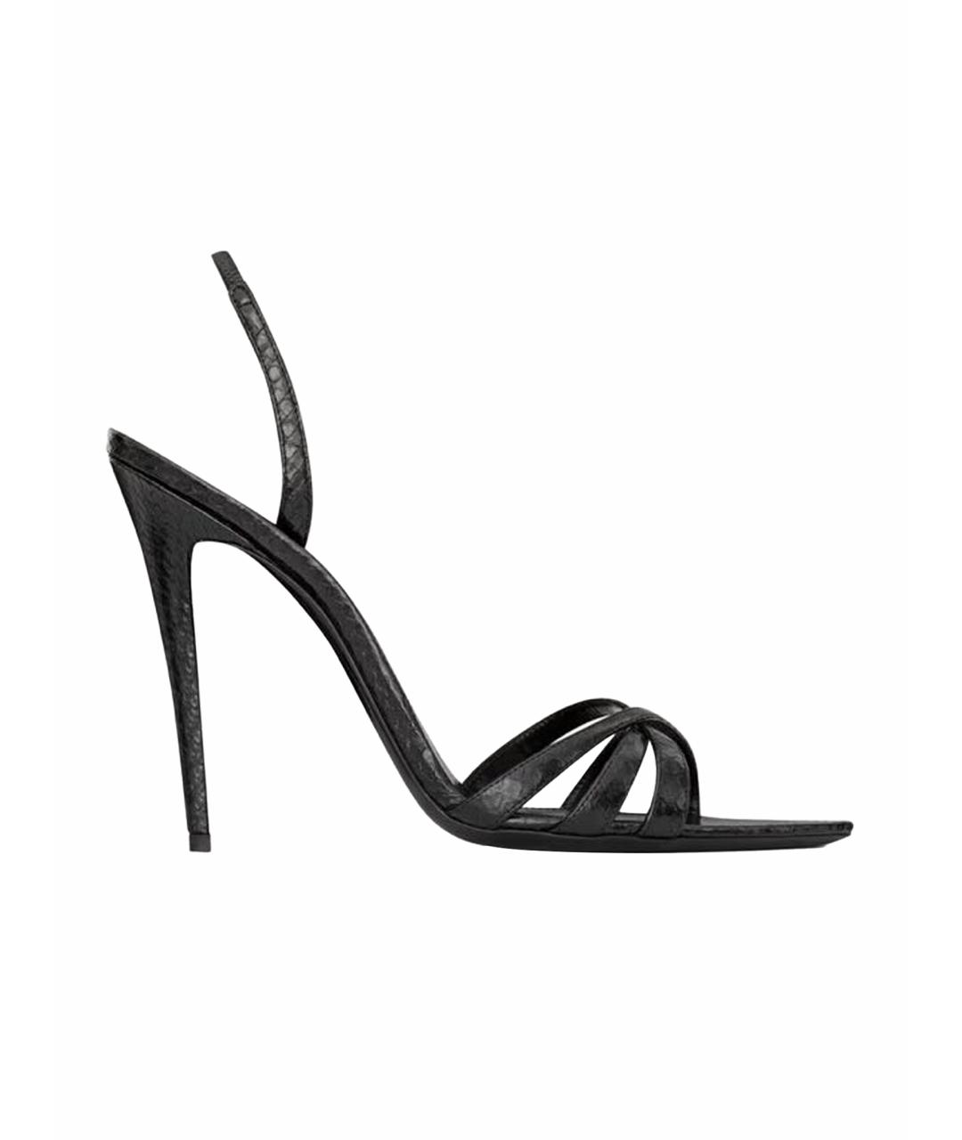 SAINT LAURENT Черные кожаные туфли, фото 1