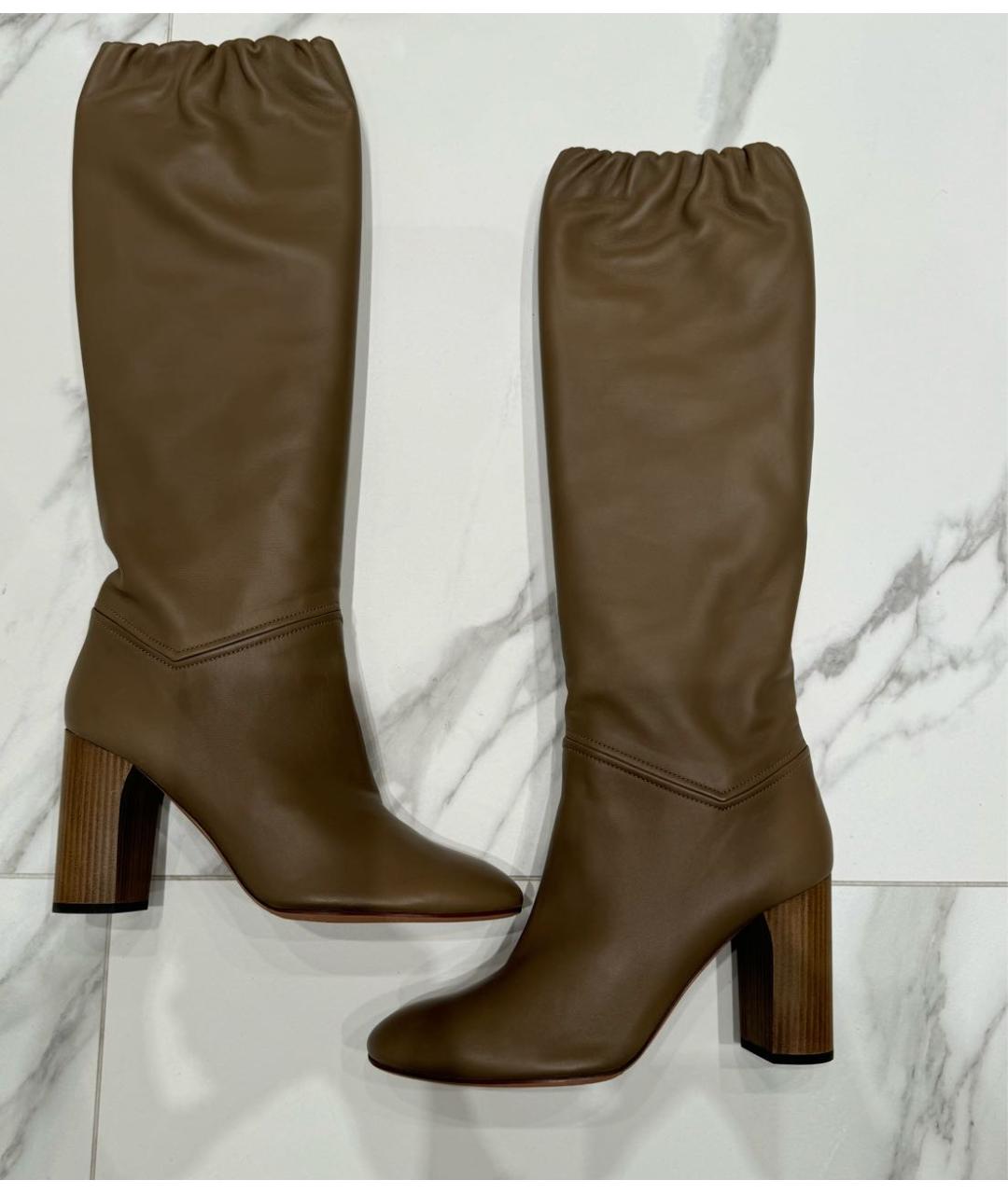 LORO PIANA Коричневые кожаные сапоги, фото 5