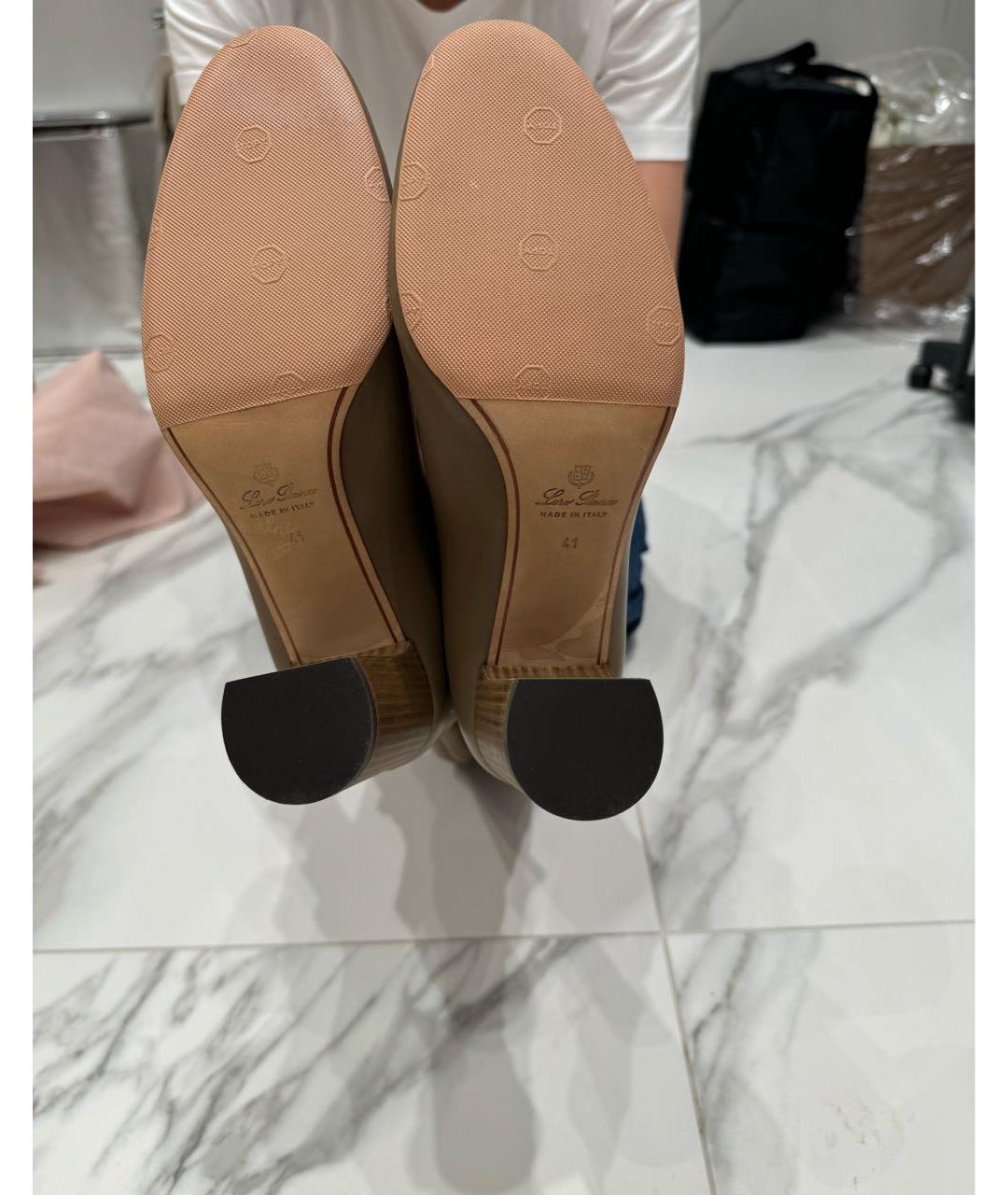 LORO PIANA Коричневые кожаные сапоги, фото 4