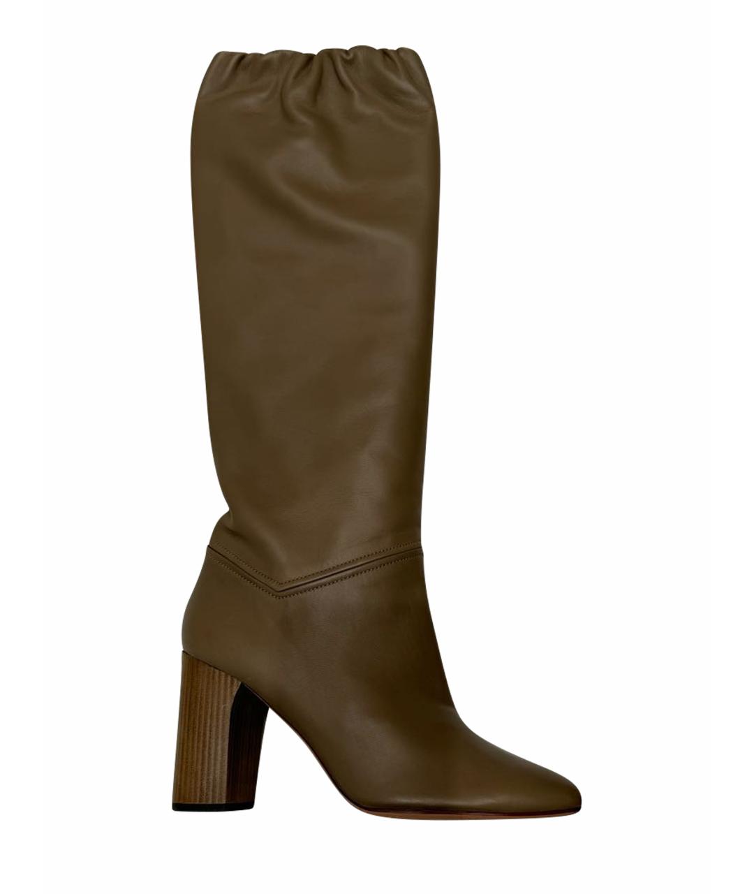 LORO PIANA Коричневые кожаные сапоги, фото 1