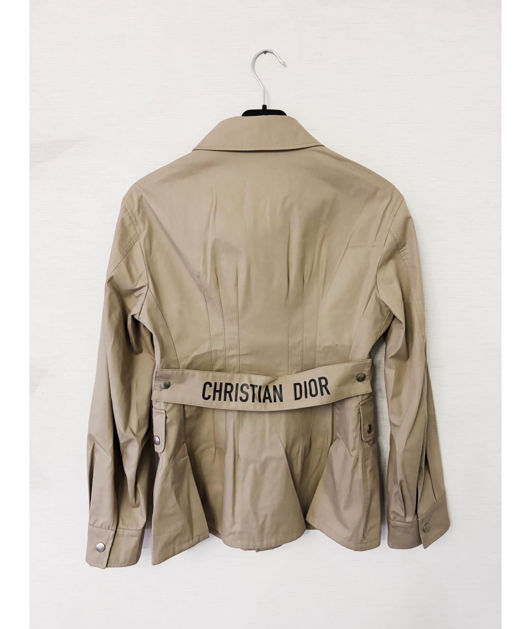 CHRISTIAN DIOR Бежевая хлопковая куртка, фото 2