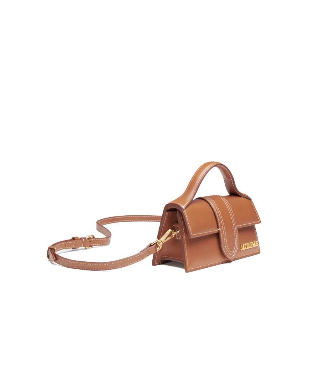 JACQUEMUS Коричневая кожаная сумка через плечо, фото 3