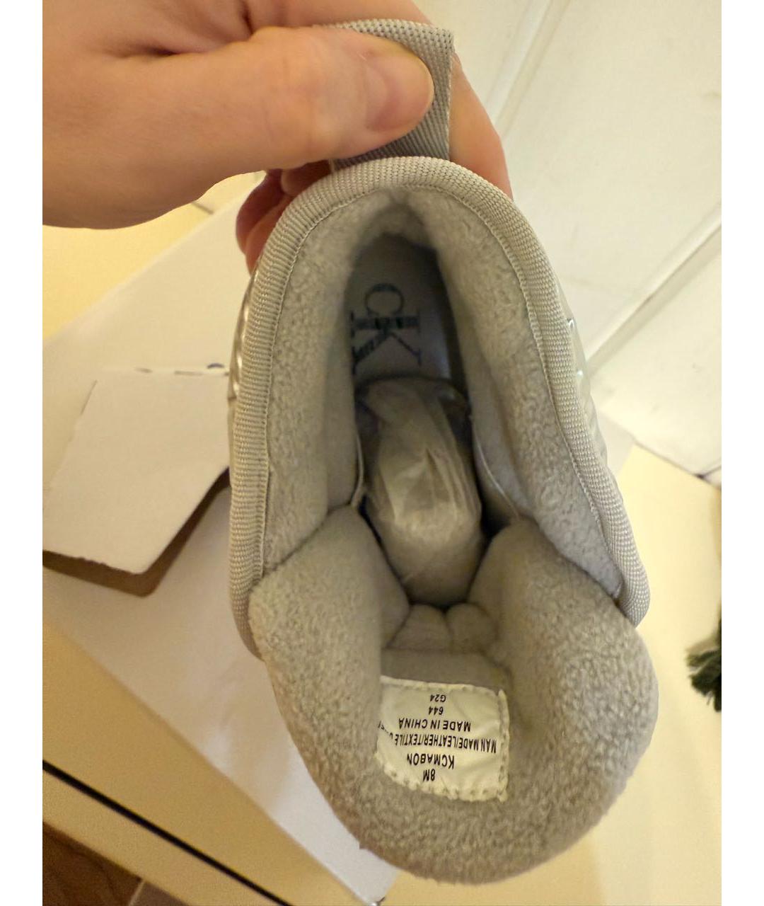 CALVIN KLEIN Серебряные текстильные ботинки, фото 3