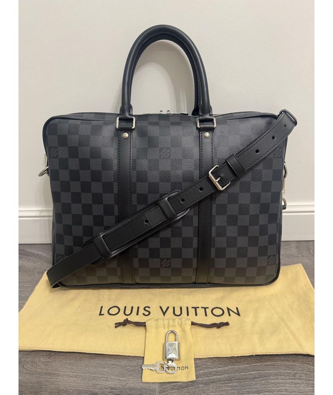 LOUIS VUITTON Черный портфель, фото 9
