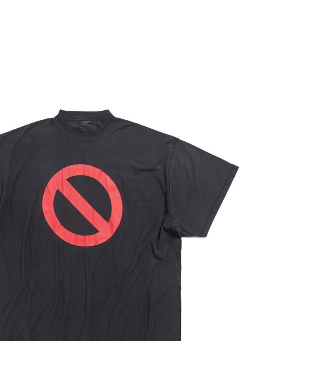 BALENCIAGA Черная хлопковая футболка, фото 5