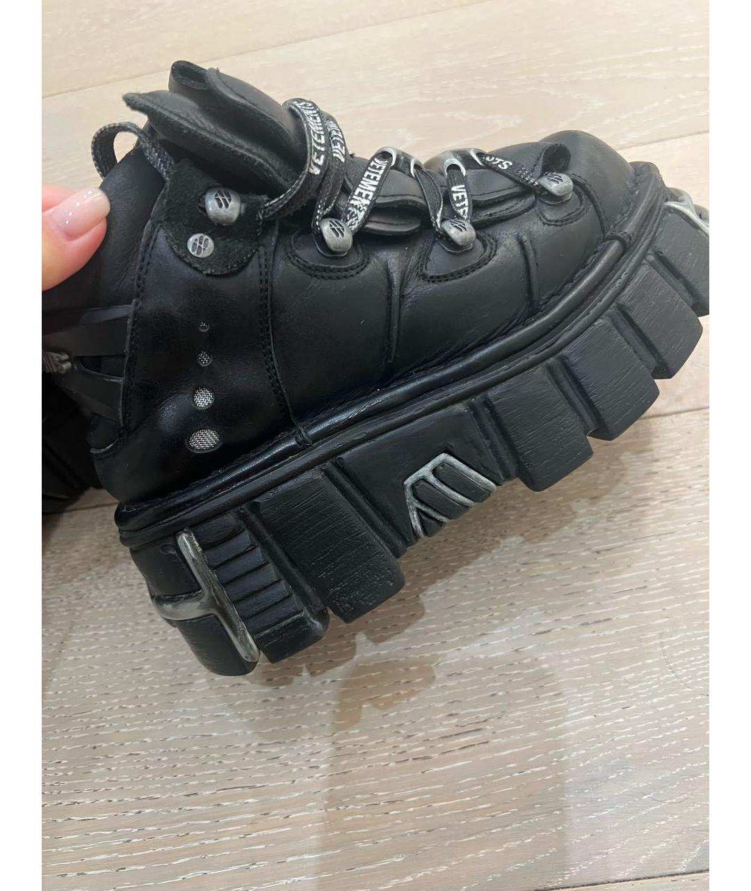 VETEMENTS Черные кожаные ботинки, фото 3