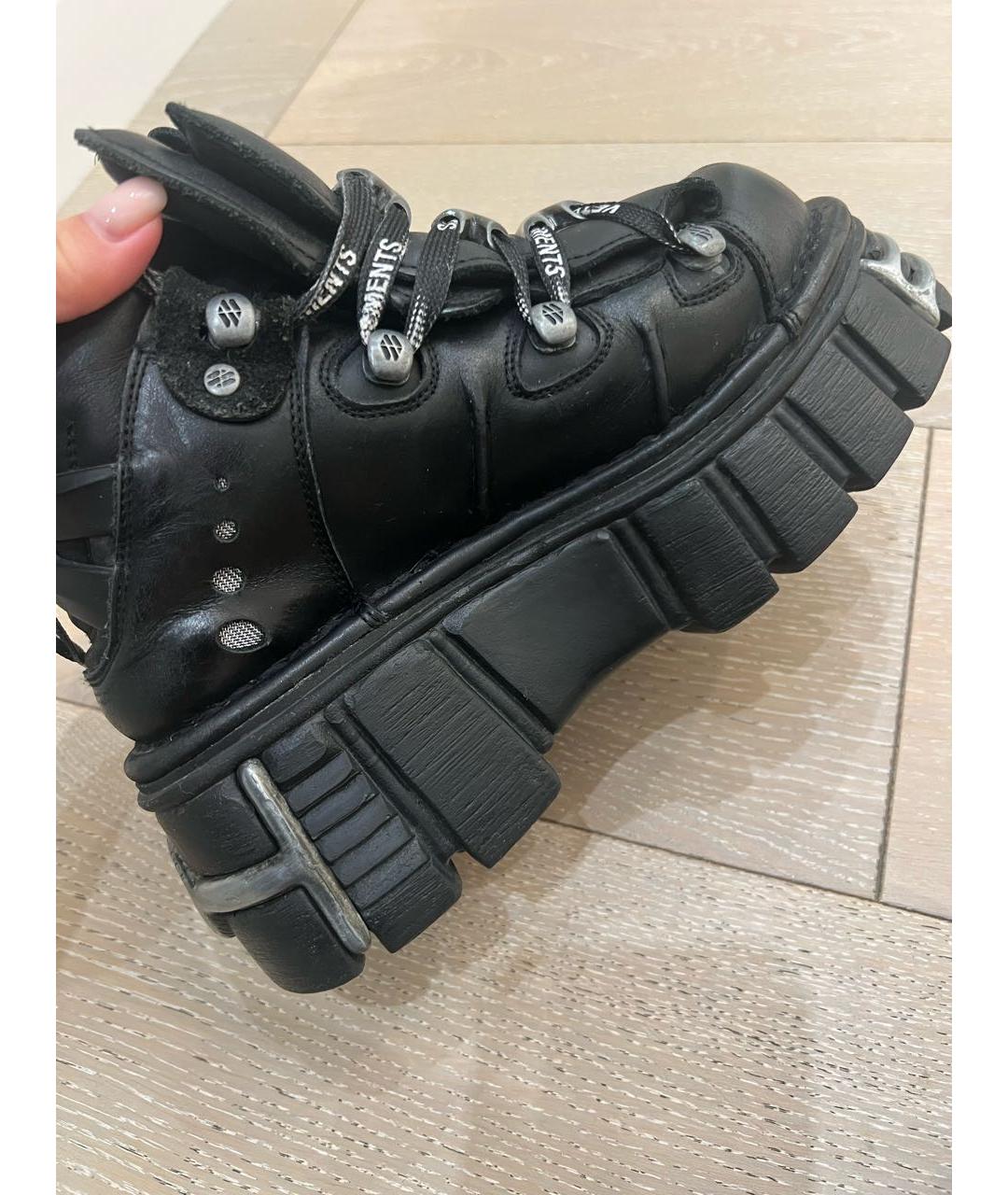 VETEMENTS Черные кожаные ботинки, фото 4