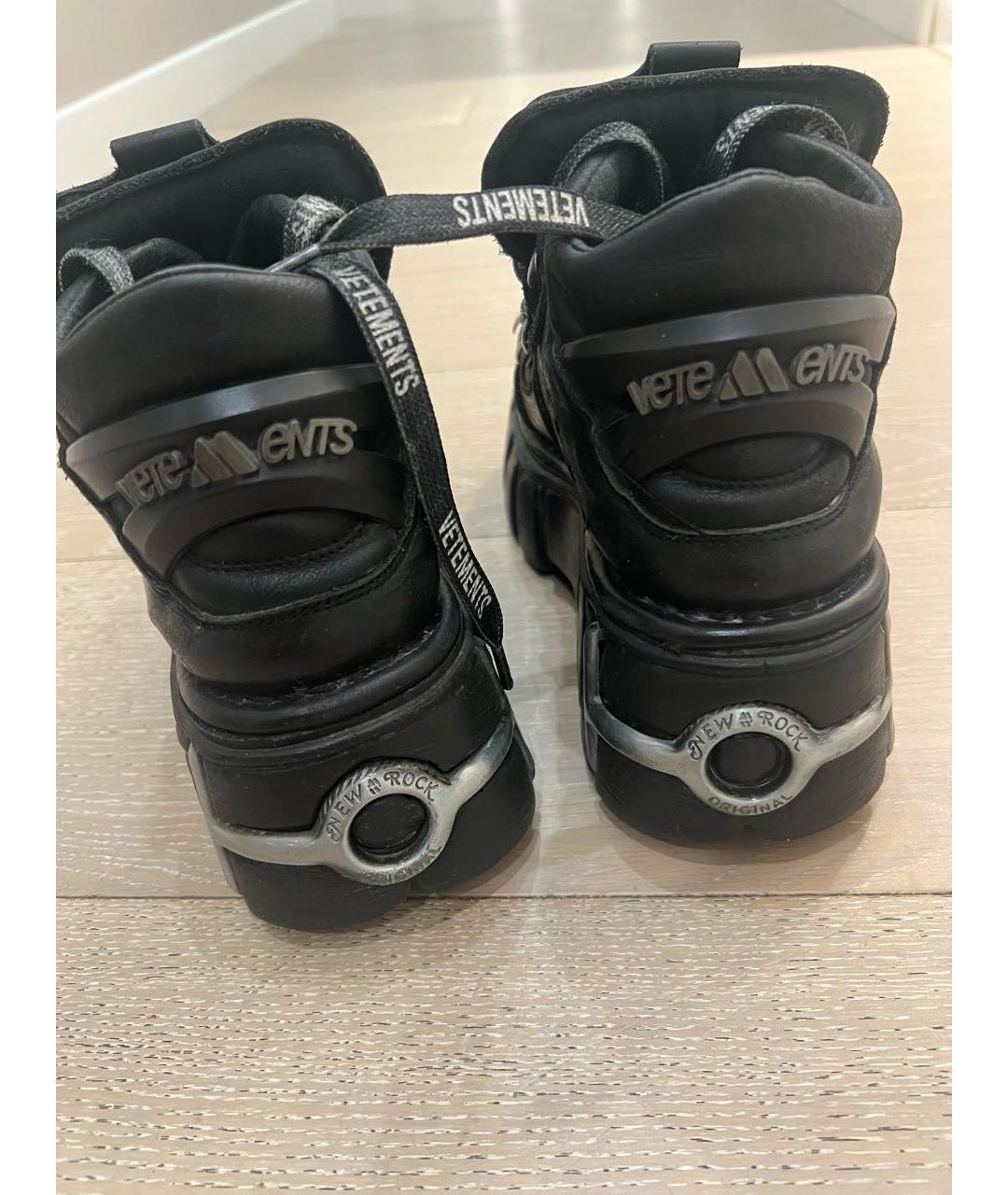 VETEMENTS Черные кожаные ботинки, фото 8