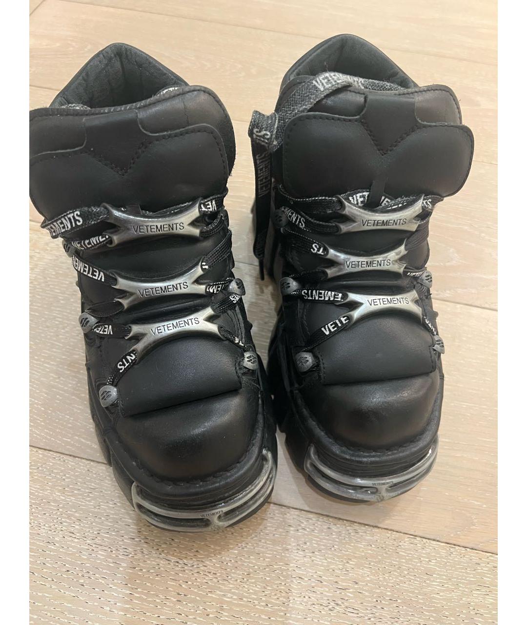 VETEMENTS Черные кожаные ботинки, фото 2