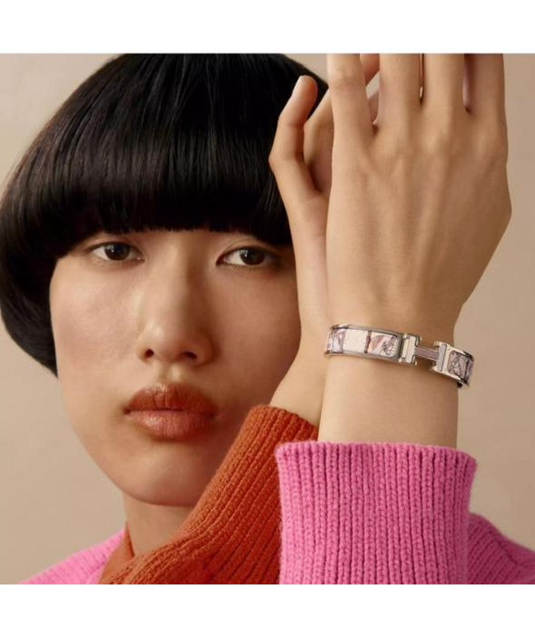 HERMES Серебрянный металлический браслет, фото 2