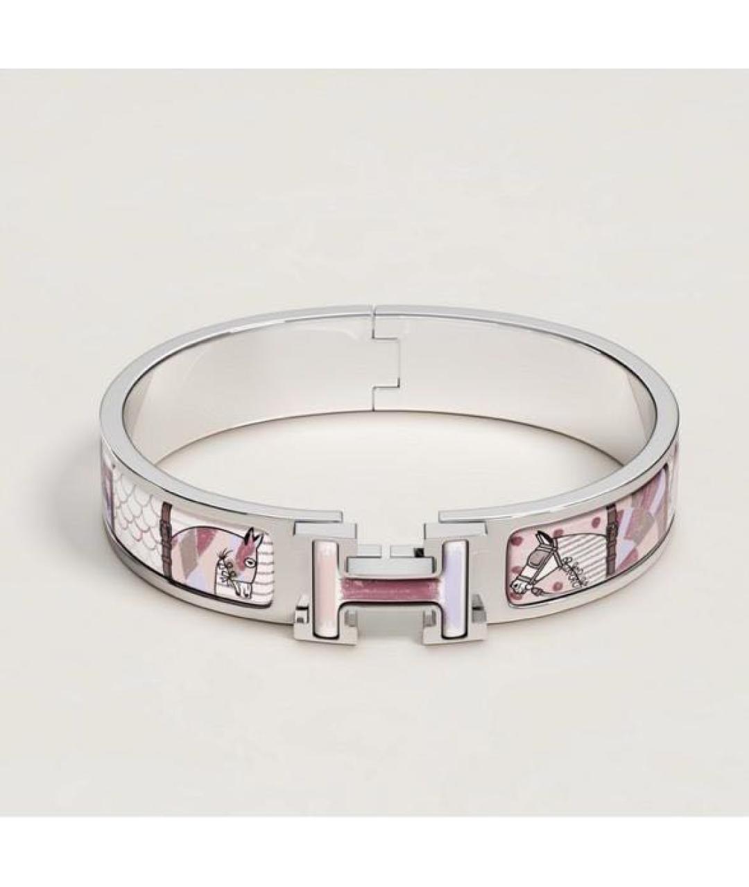 HERMES Серебрянный металлический браслет, фото 3