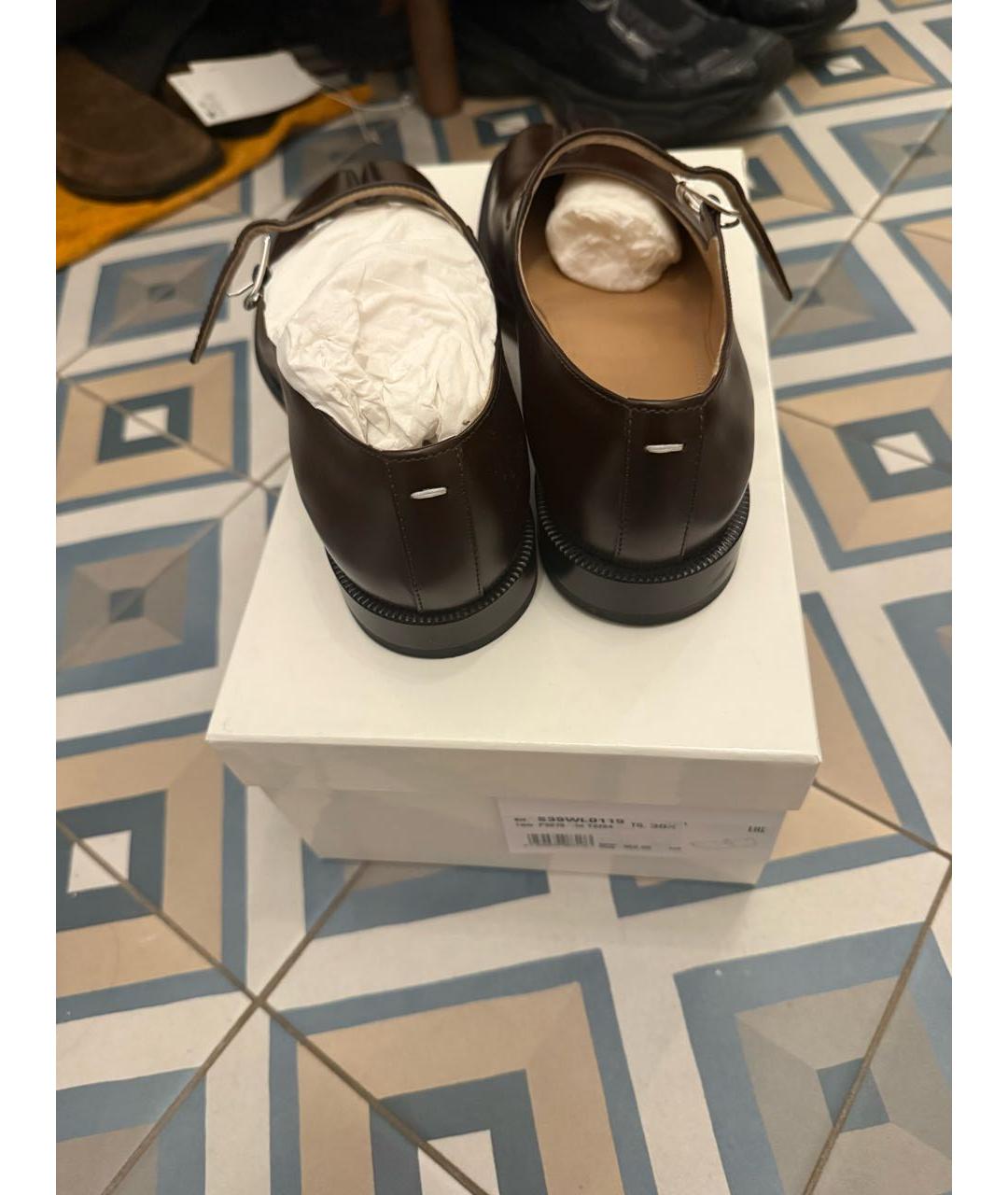 MAISON MARGIELA Бордовые кожаные туфли, фото 3