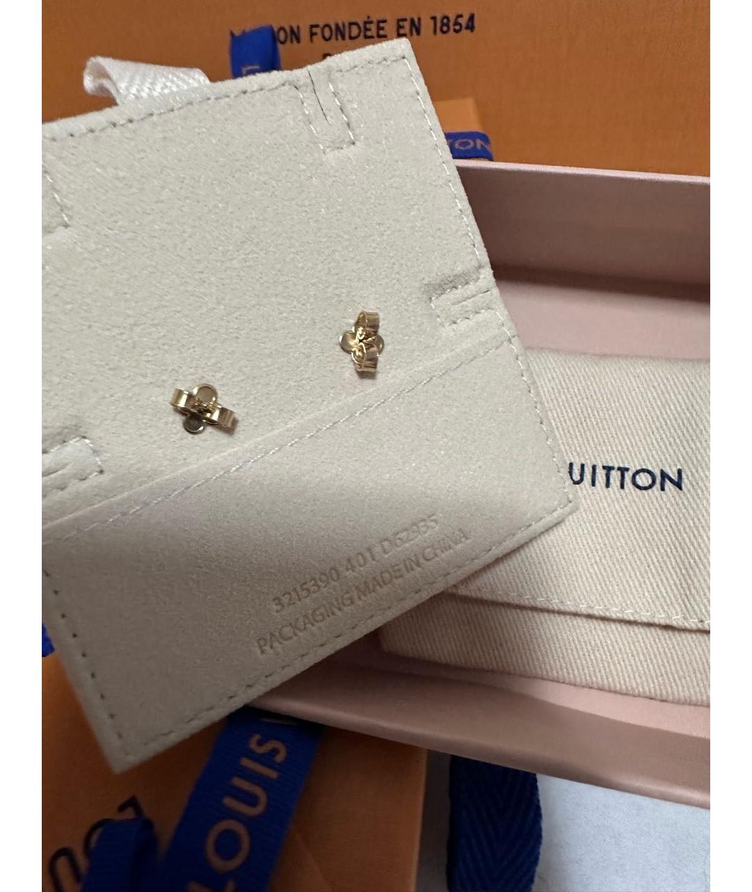 LOUIS VUITTON Золотые металлические серьги, фото 2