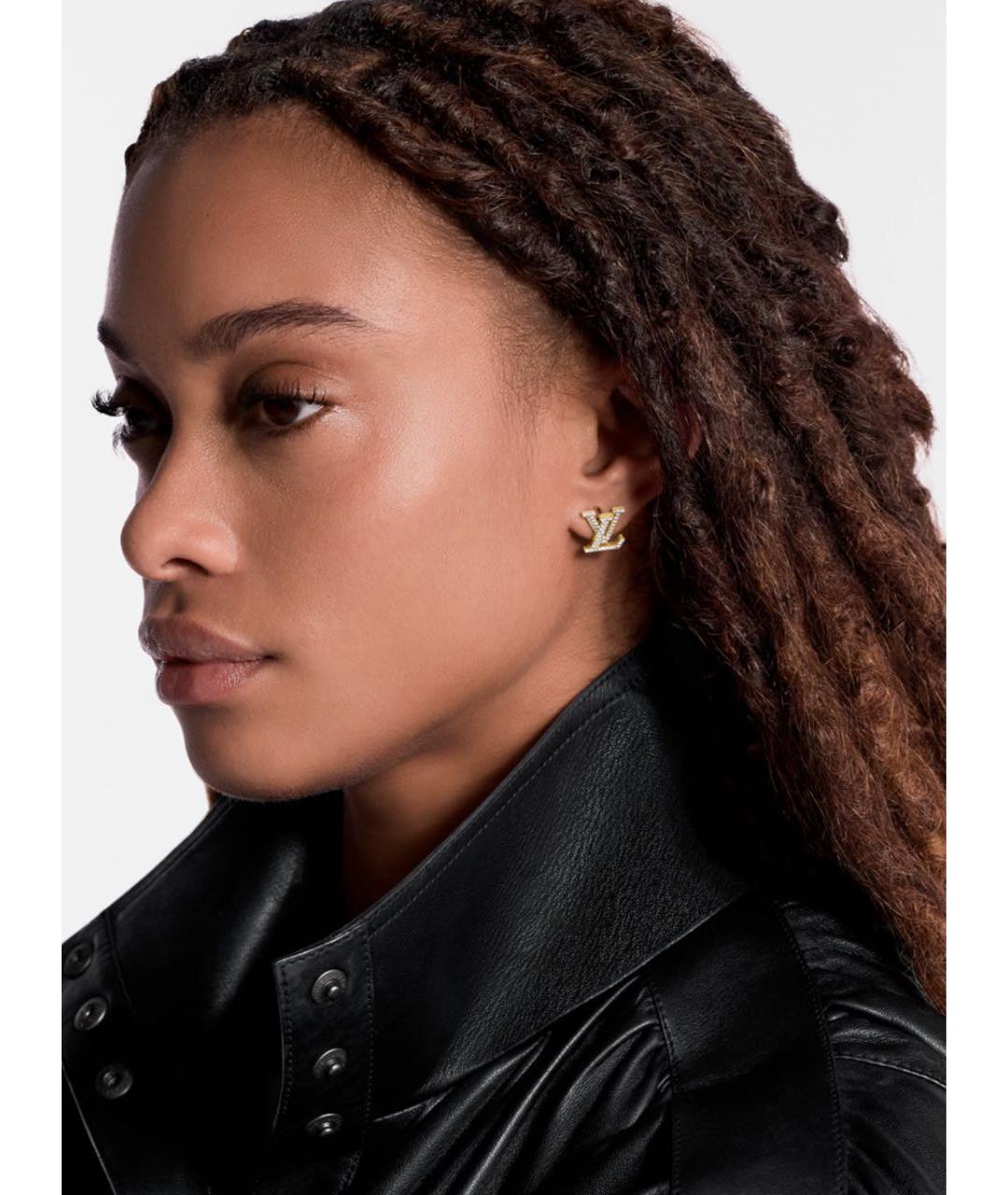 LOUIS VUITTON Золотые металлические серьги, фото 3