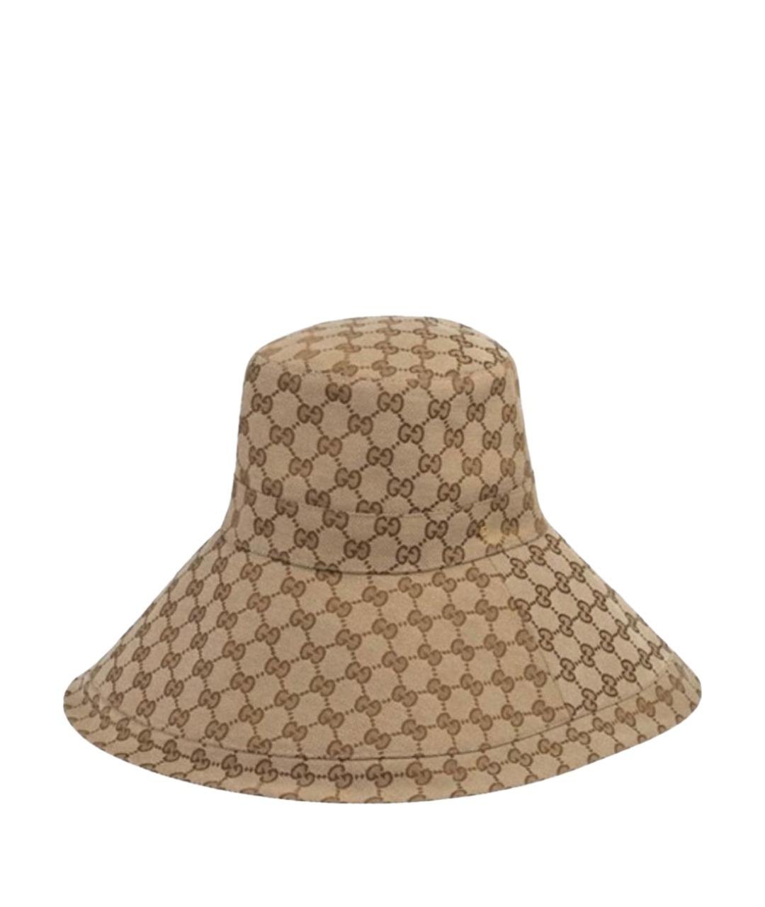 GUCCI Коричневая хлопковая панама, фото 1