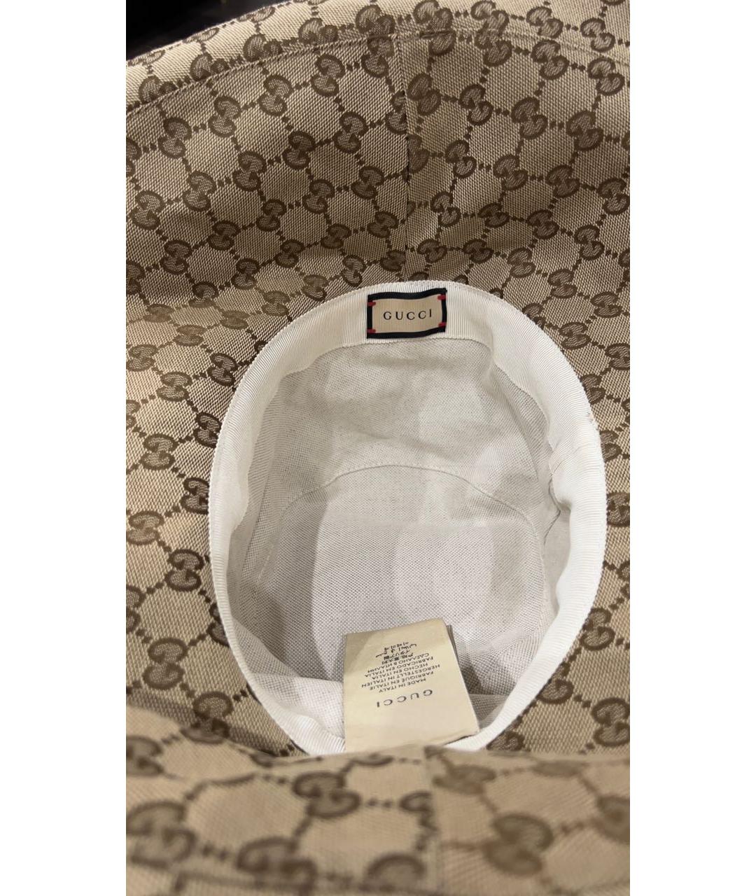 GUCCI Коричневая хлопковая панама, фото 3