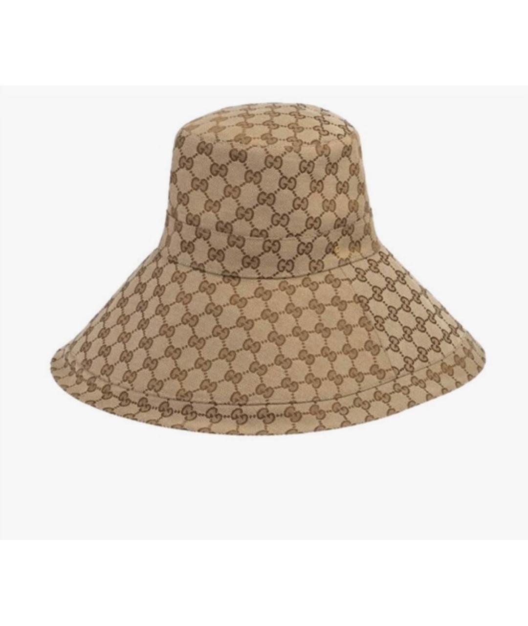 GUCCI Коричневая хлопковая панама, фото 7