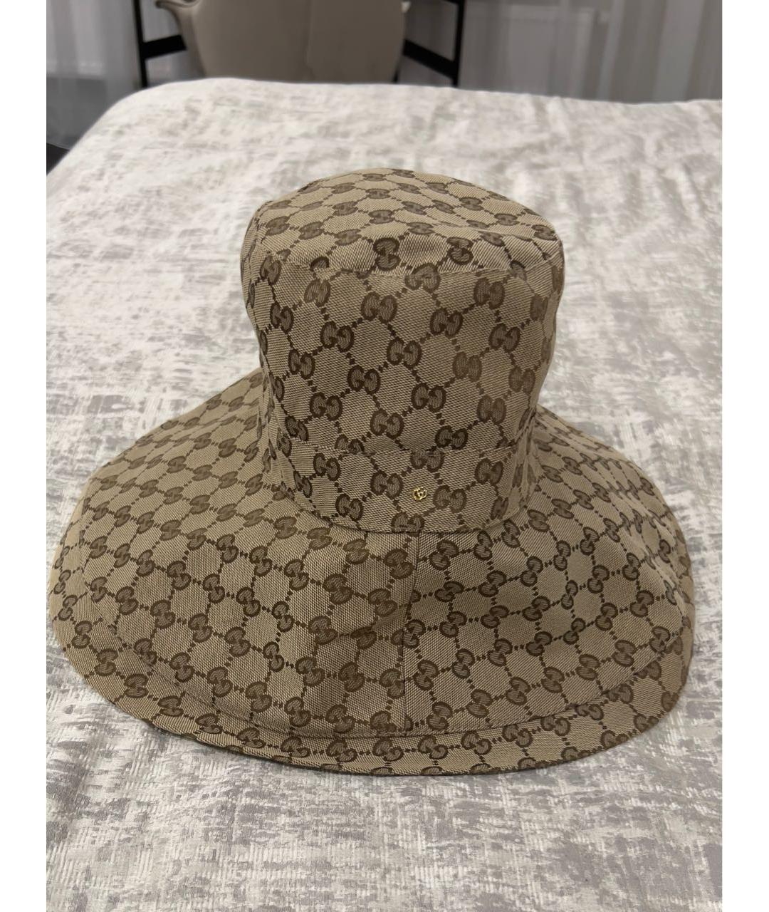 GUCCI Коричневая хлопковая панама, фото 2