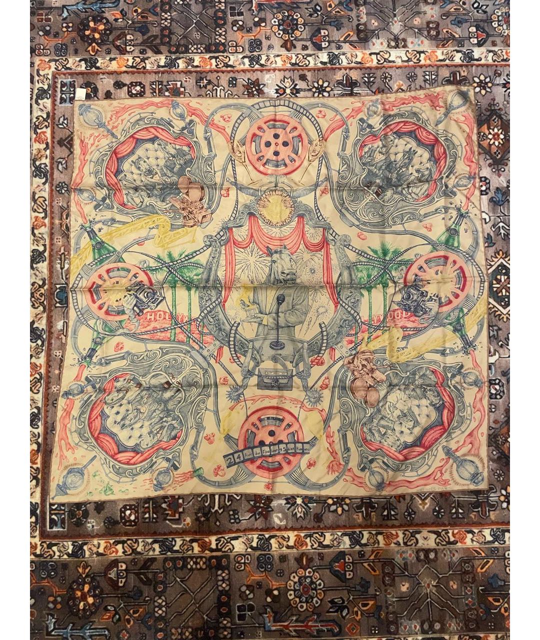 HERMES Мульти шелковый платок, фото 3