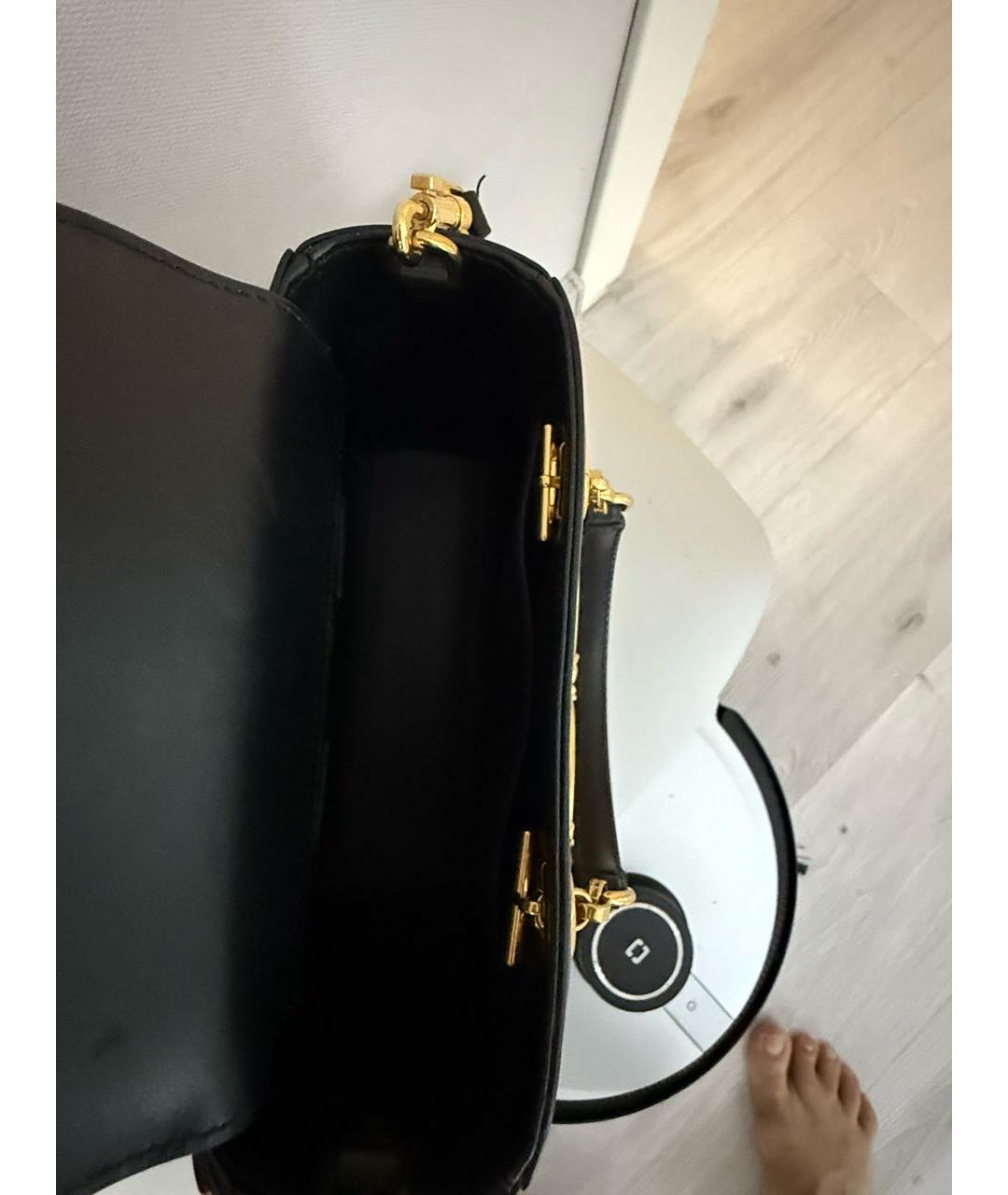 DOLCE&GABBANA Черная кожаная сумка с короткими ручками, фото 4