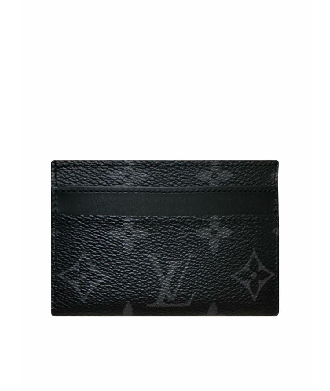 LOUIS VUITTON Черный кожаный кардхолдер, фото 1