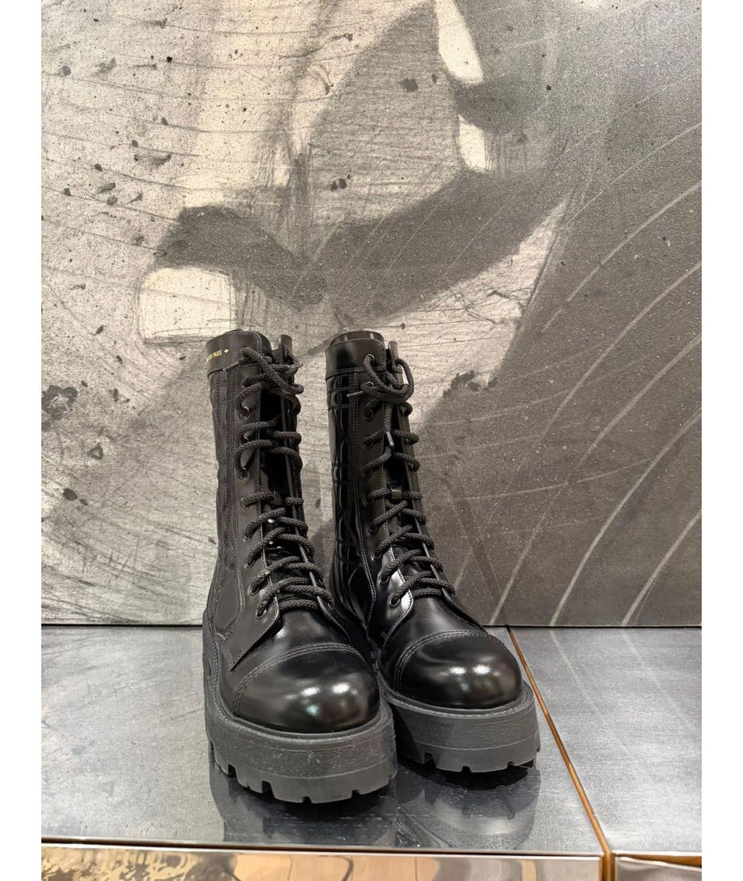 CHRISTIAN DIOR Черные кожаные ботинки, фото 3