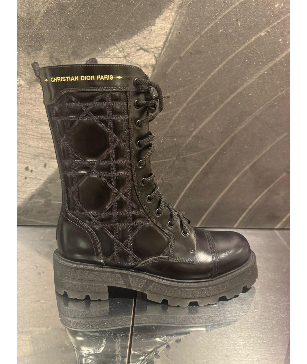 CHRISTIAN DIOR Черные кожаные ботинки, фото 8