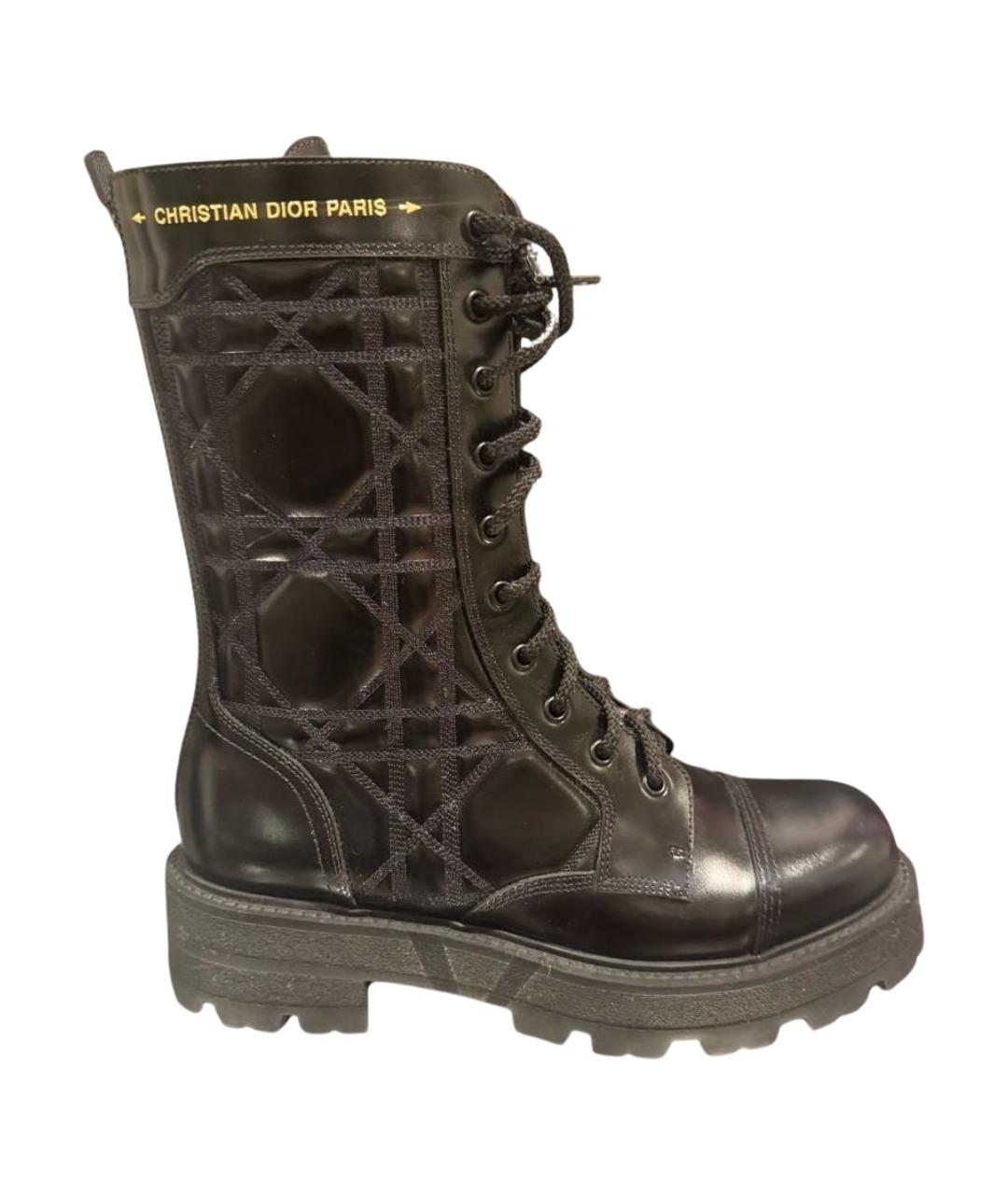 CHRISTIAN DIOR Черные кожаные ботинки, фото 1
