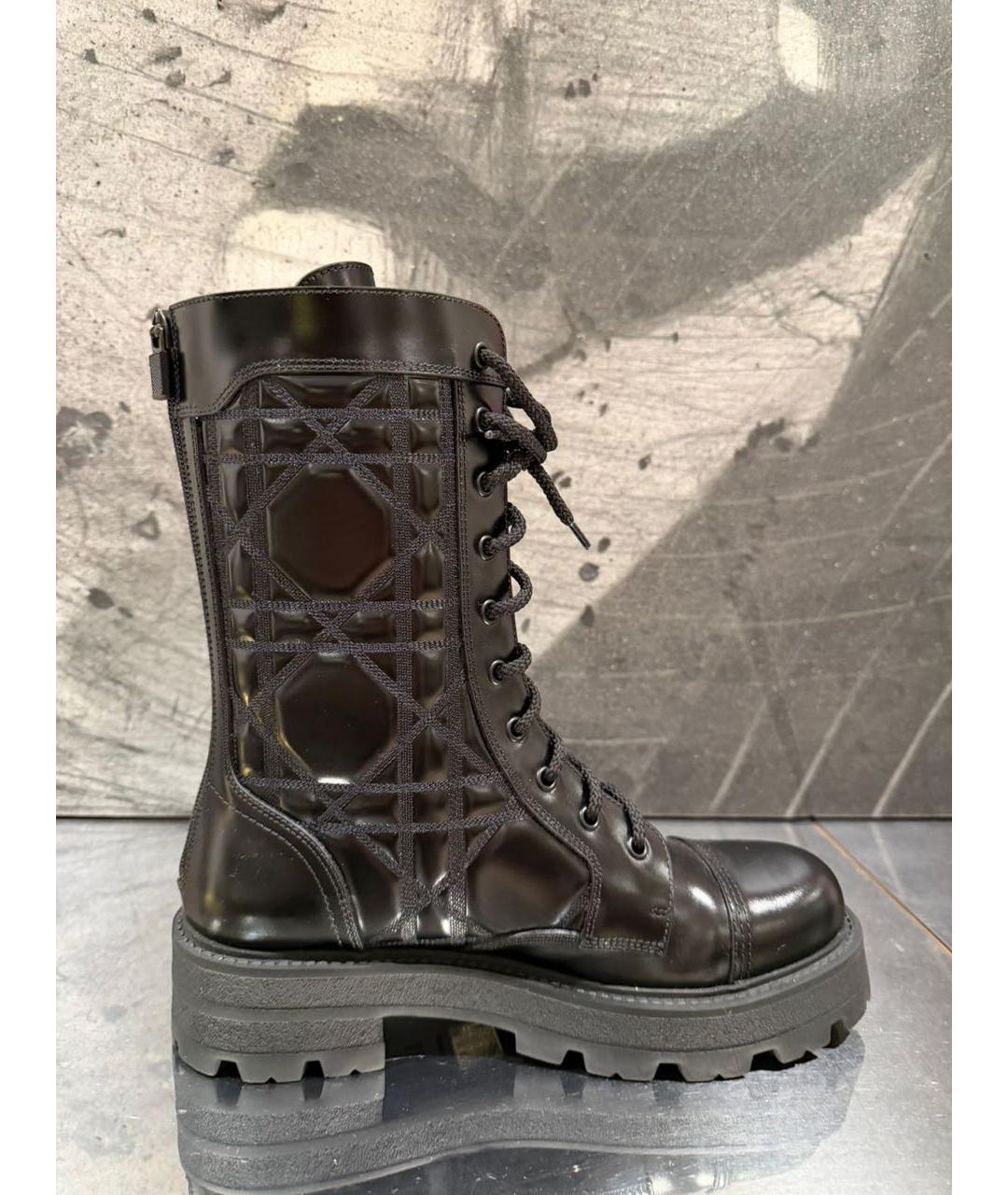 CHRISTIAN DIOR Черные кожаные ботинки, фото 5