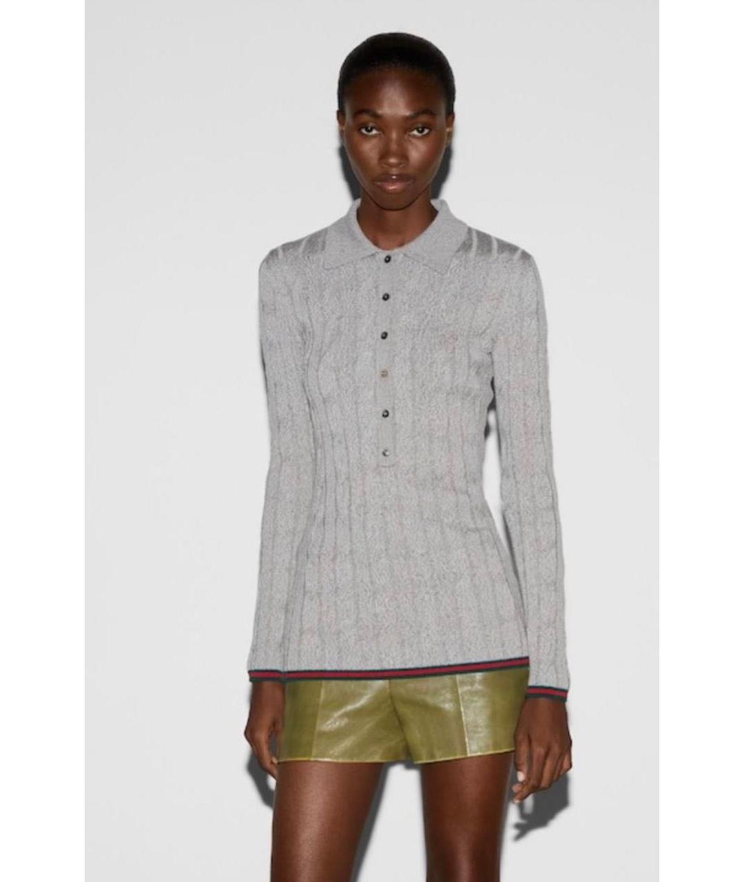 GUCCI Серый шерстяной джемпер / свитер, фото 5