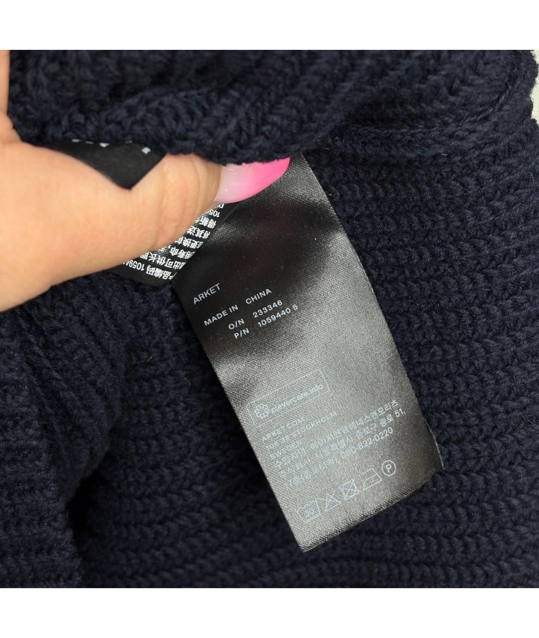 ARKET Темно-синее хлопковое повседневное платье, фото 6