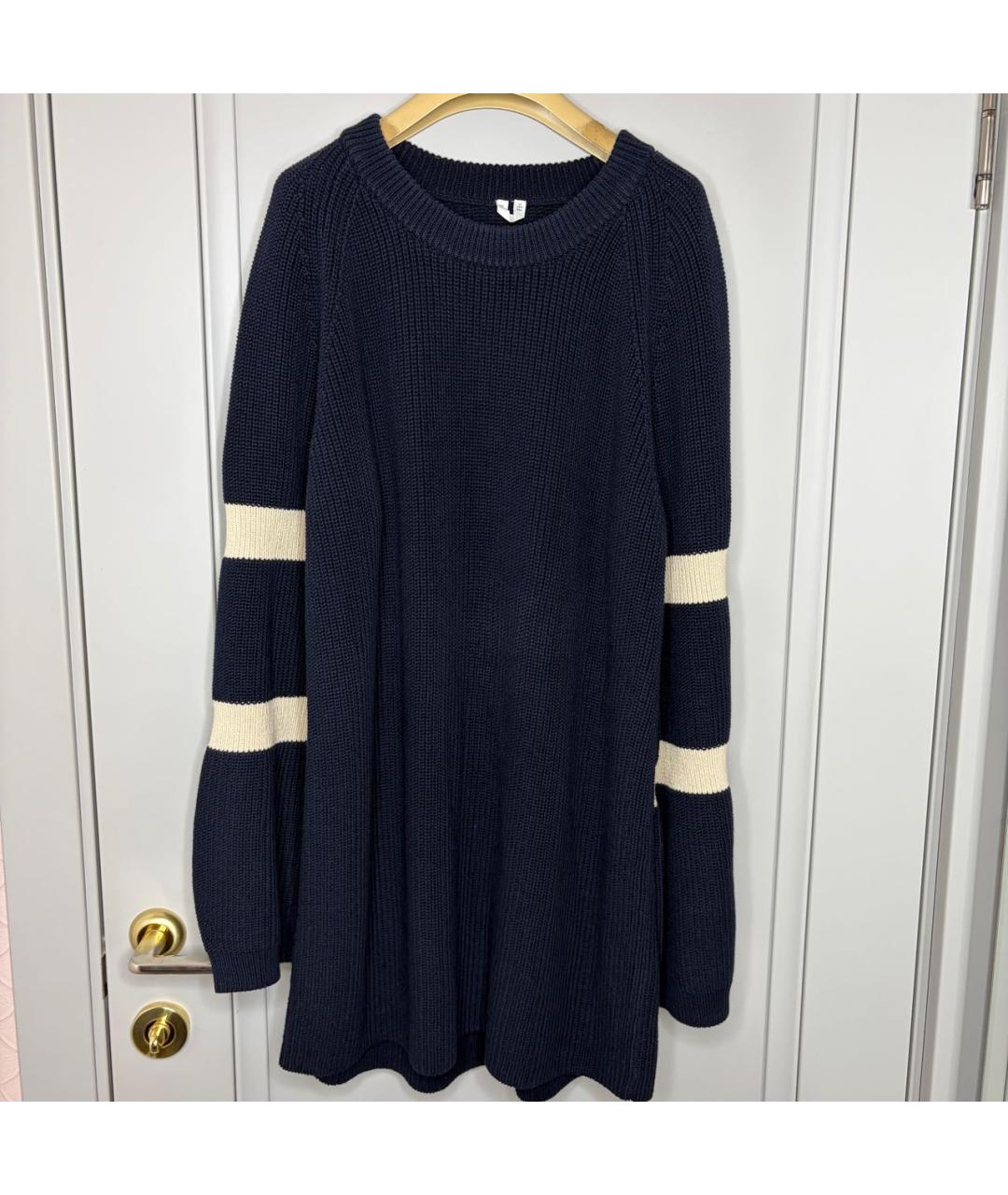 ARKET Темно-синее хлопковое повседневное платье, фото 8