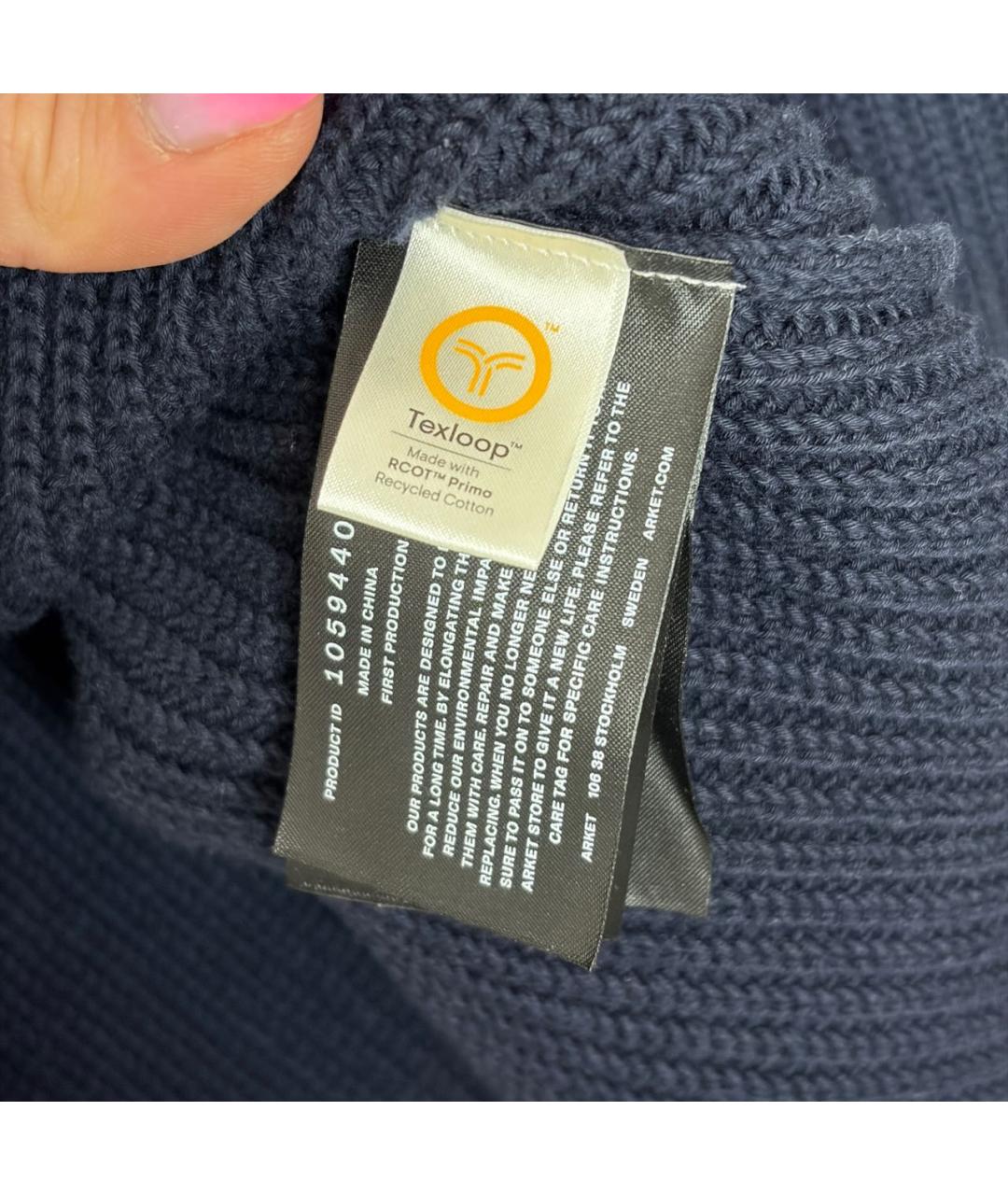 ARKET Темно-синее хлопковое повседневное платье, фото 5