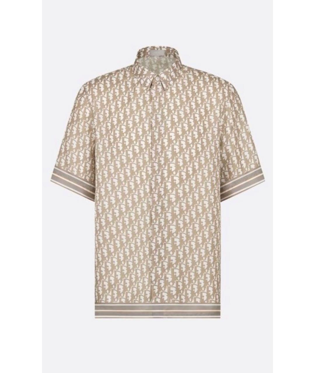 CHRISTIAN DIOR Бежевая шелковая кэжуал рубашка, фото 5