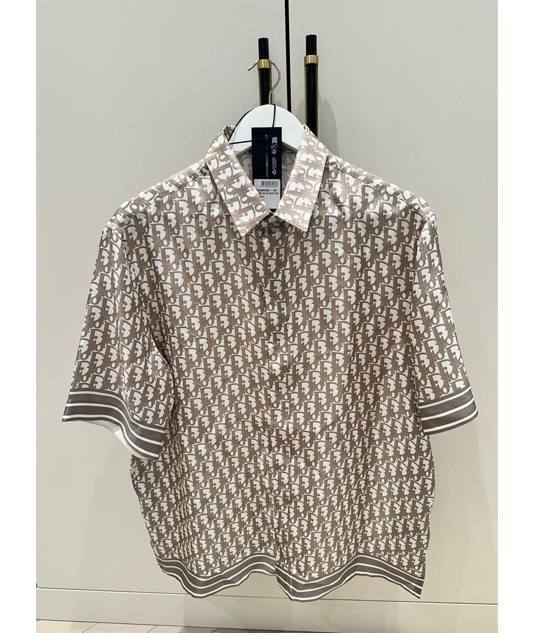 CHRISTIAN DIOR Бежевая шелковая кэжуал рубашка, фото 4