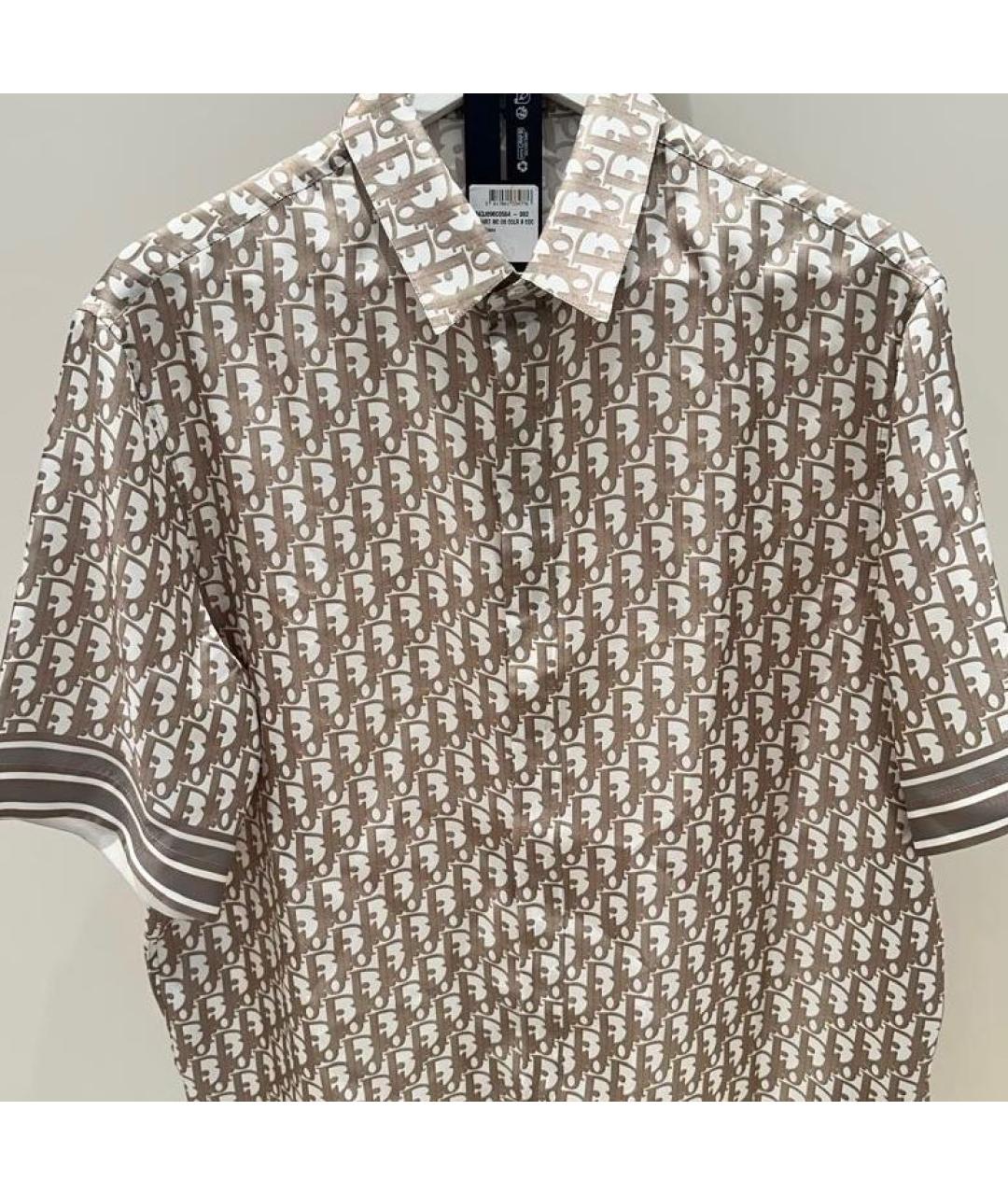 CHRISTIAN DIOR Бежевая шелковая кэжуал рубашка, фото 3