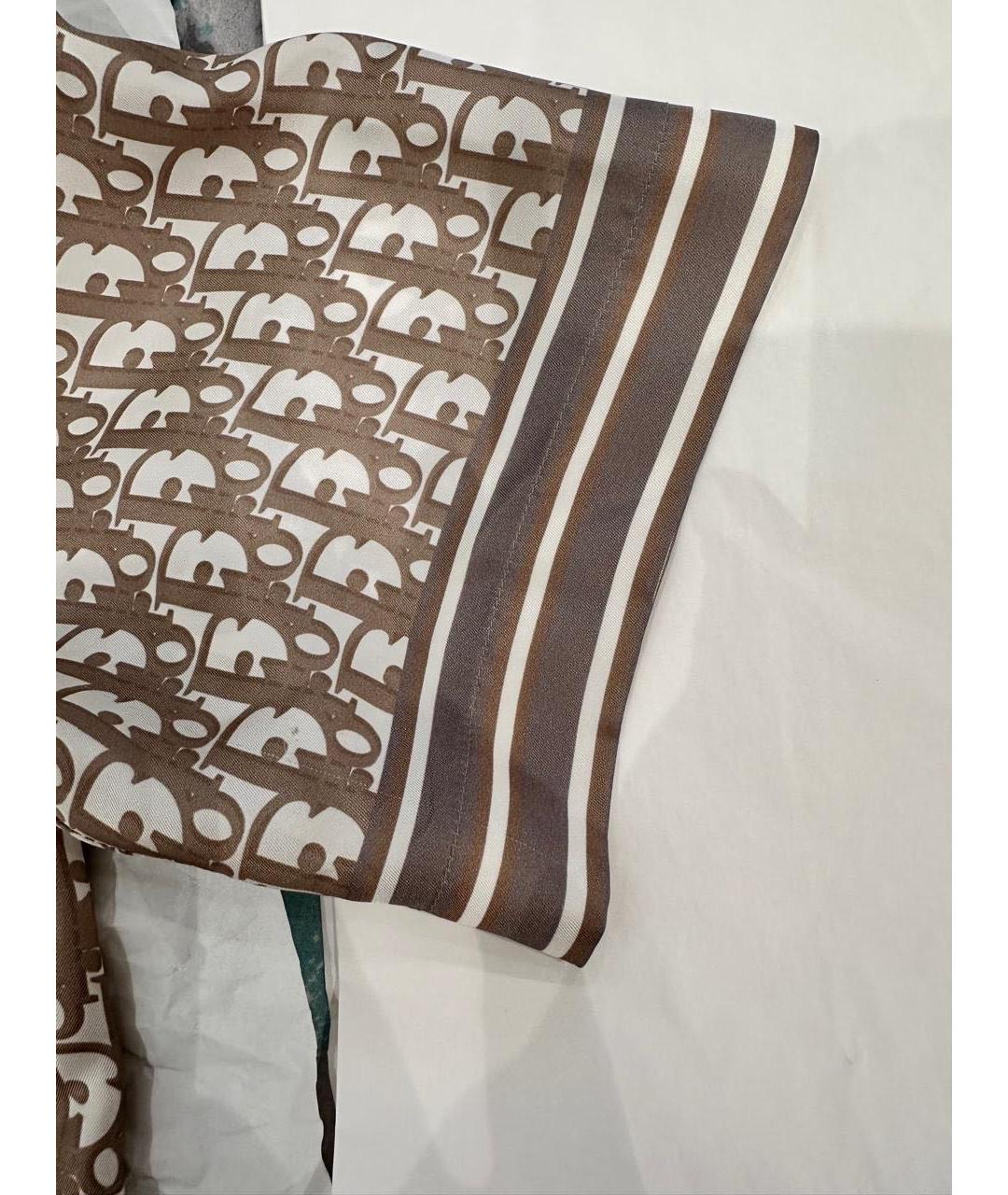 CHRISTIAN DIOR Бежевая шелковая кэжуал рубашка, фото 6